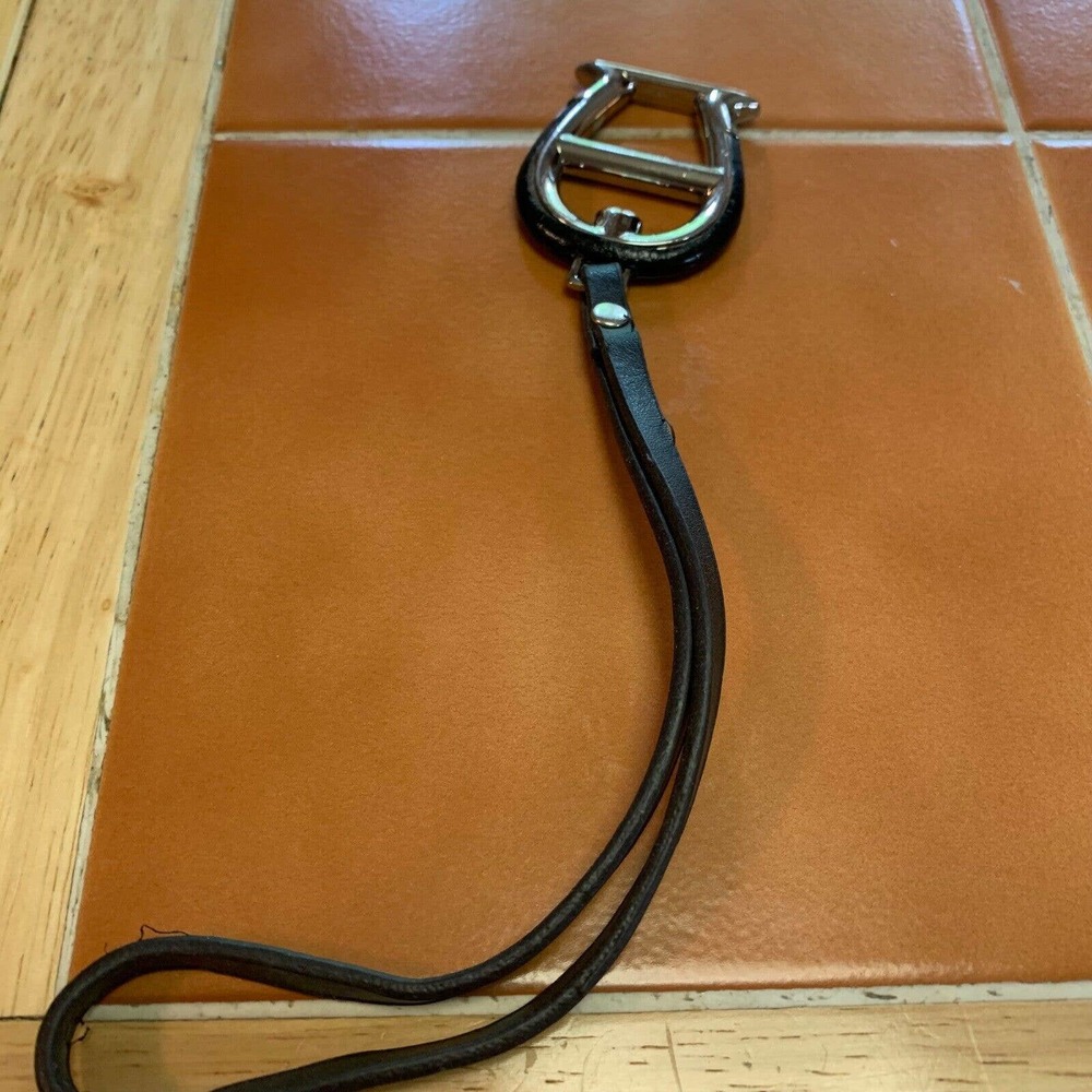 SOLD! ETIENNE AIGNER Silver/Black Signature Hang Tag Purse Charm (808) - Picture 8 of 9